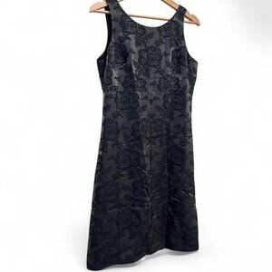 Vintage Ann Taylor Black Floral Mini Dress Size 8 Classic